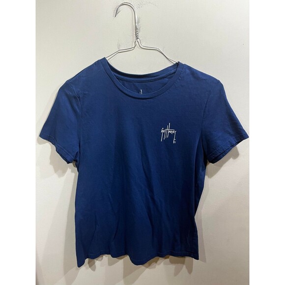 Guy Harvey T Shirt Womens Large Blue Fish Graphic Short Sleeve - Picture 1 of 8